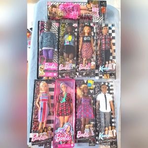 : 9 COLLECTABLE BARBIE KEN FASHIONISTA DOLLS #'s 10 68 157 50 153 39 64 9 & 79
